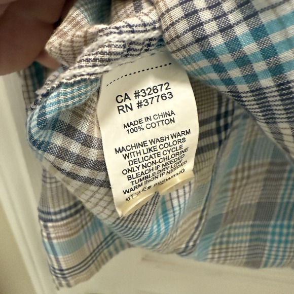 C & C California Long Sleeve Button Up Shirt Men's Medium Teal Plaid Soft - Picture 4 of 4